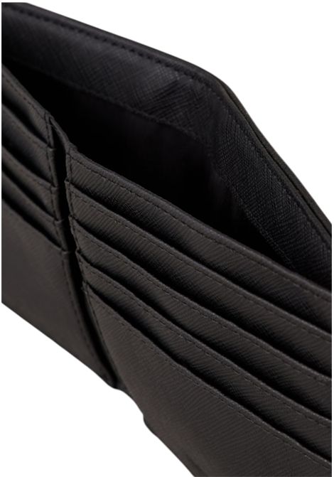 Portafoglio in pelle rigenerata saffiano placchetta aquila ASV EMPORIO ARMANI | Portafogli | Y4R168 Y138E81072